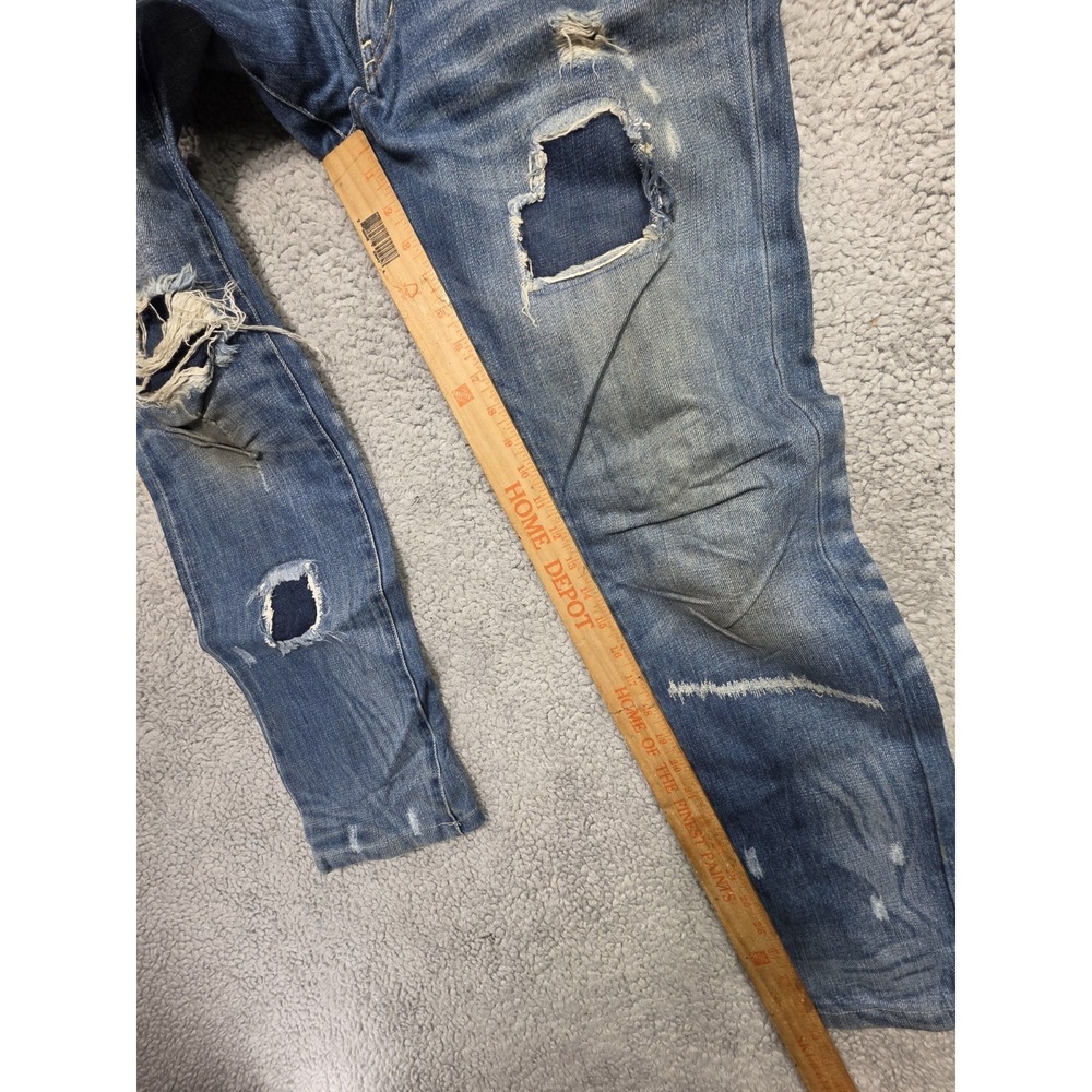 WODEN Selvedge Denim Jeans Womens Sz 0 Blue Straight‎ Leg Redline Button - Picture 5 of 13